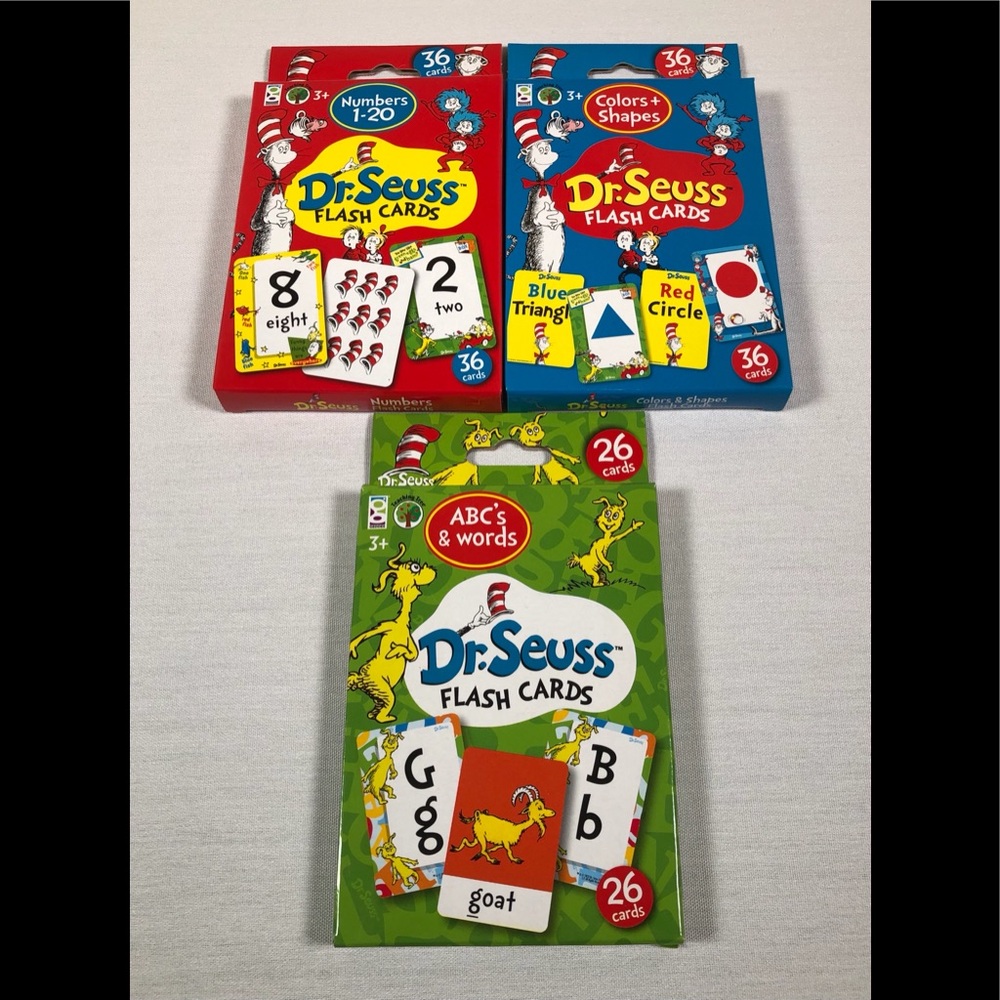 Dr. Seuss Flash Card Lot NUMBERS ABC WORDS COLORS